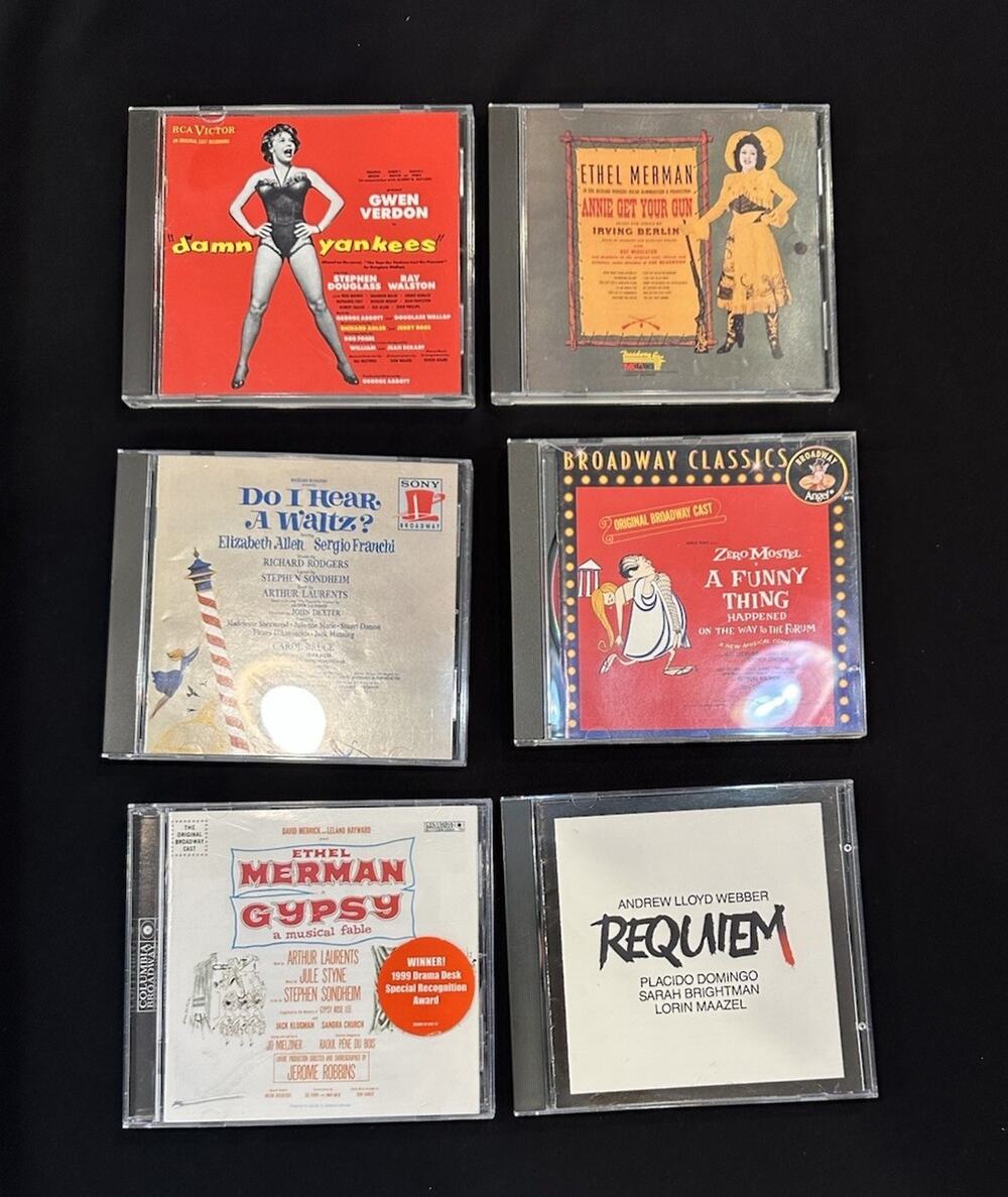 6 Music CDs Broadway Musical Music Set Gypsy A Funny Thing Happened & More EUC